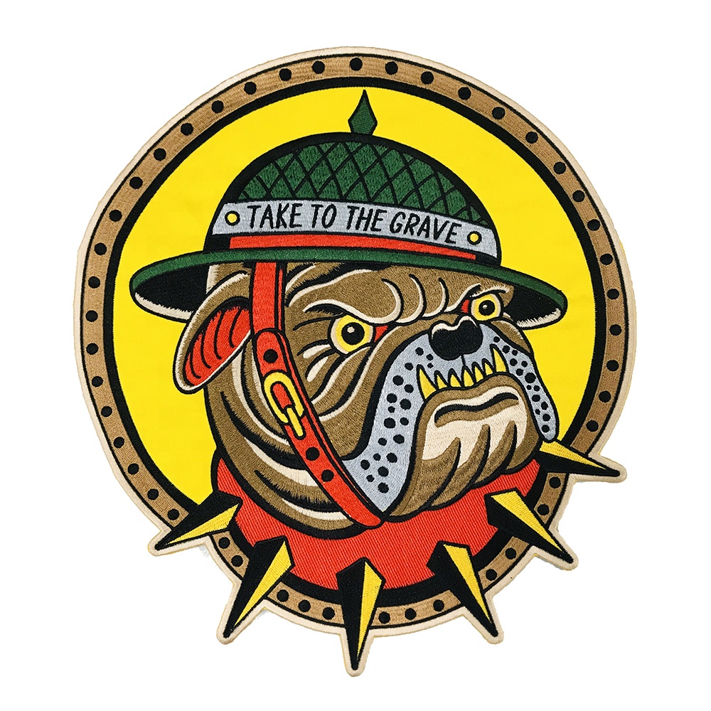 round custom made embroidered patch